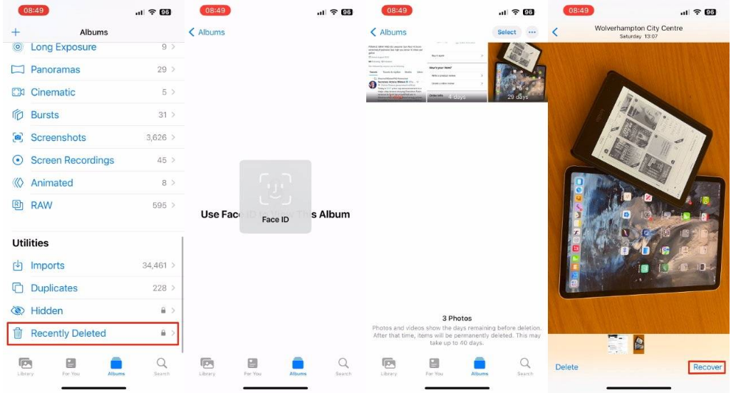 单县苹果14维修分享 iPhone14 上恢复已删除的照片 