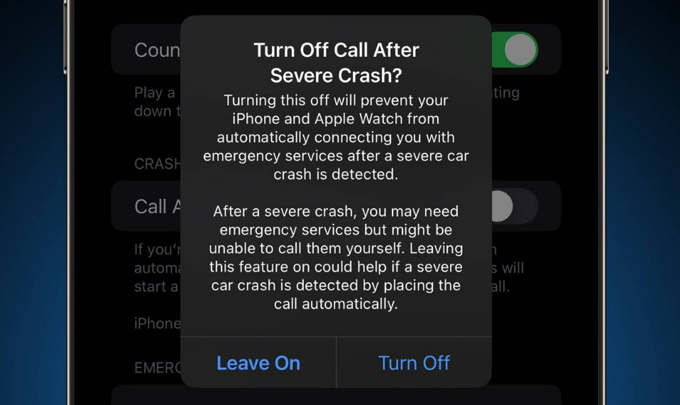 单县苹果14维修分享 iPhone 14 和 Apple Watch 上关闭崩溃检测 